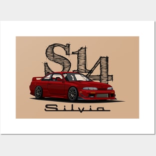 Nissan Silvia S14 Red Posters and Art